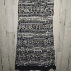 Kuhl Karisma Maxi Skirt Boho Print Stretch Knit Ruching Pull On Athleisure Large
